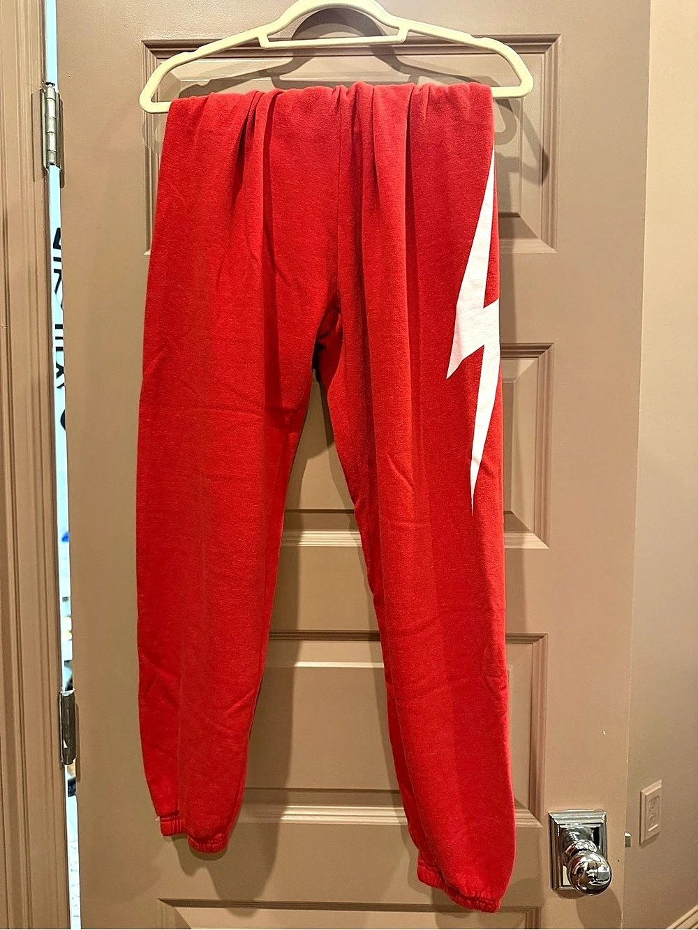 Aviator Nation Bolt Print Sweatpants Red